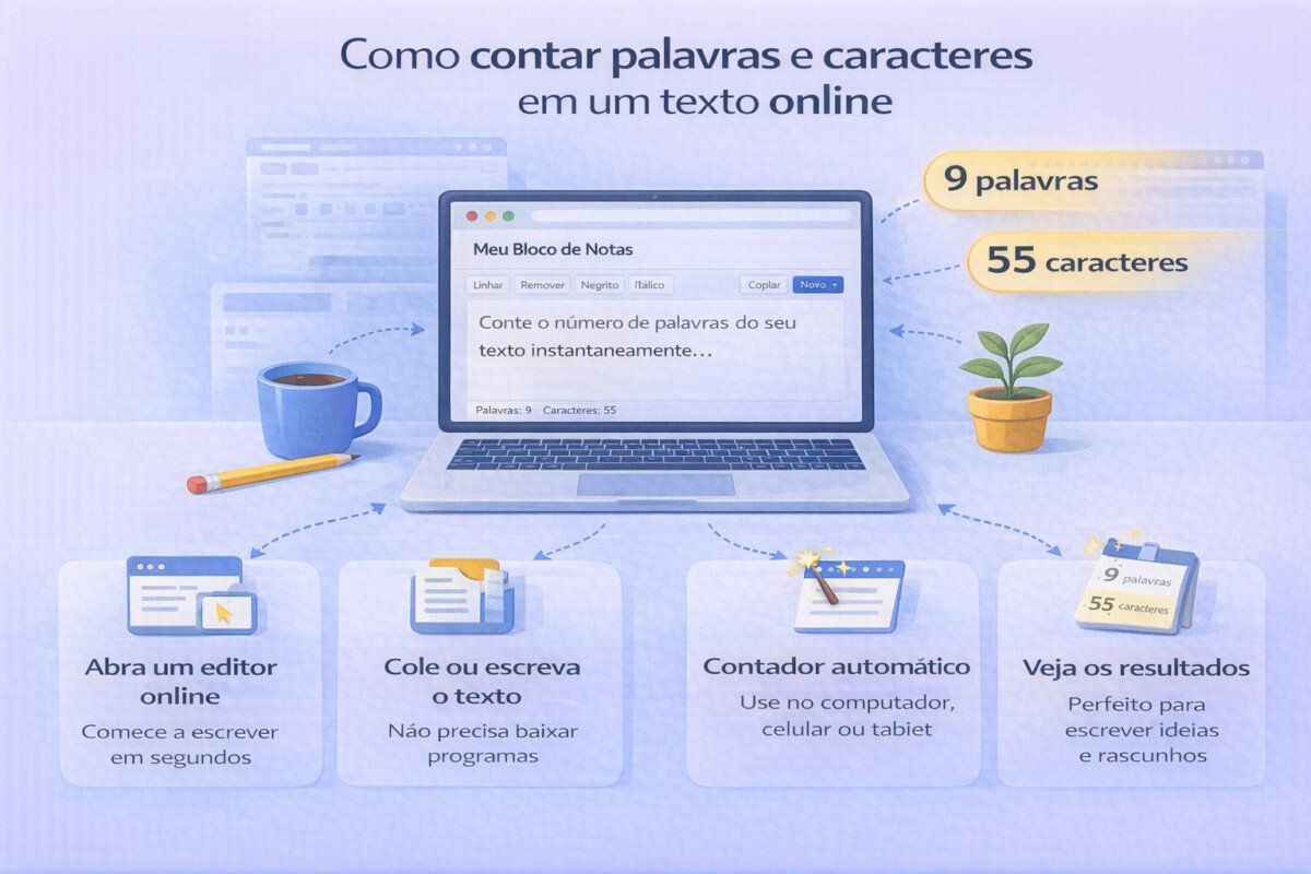 Como contar palavras e caracteres em um texto online