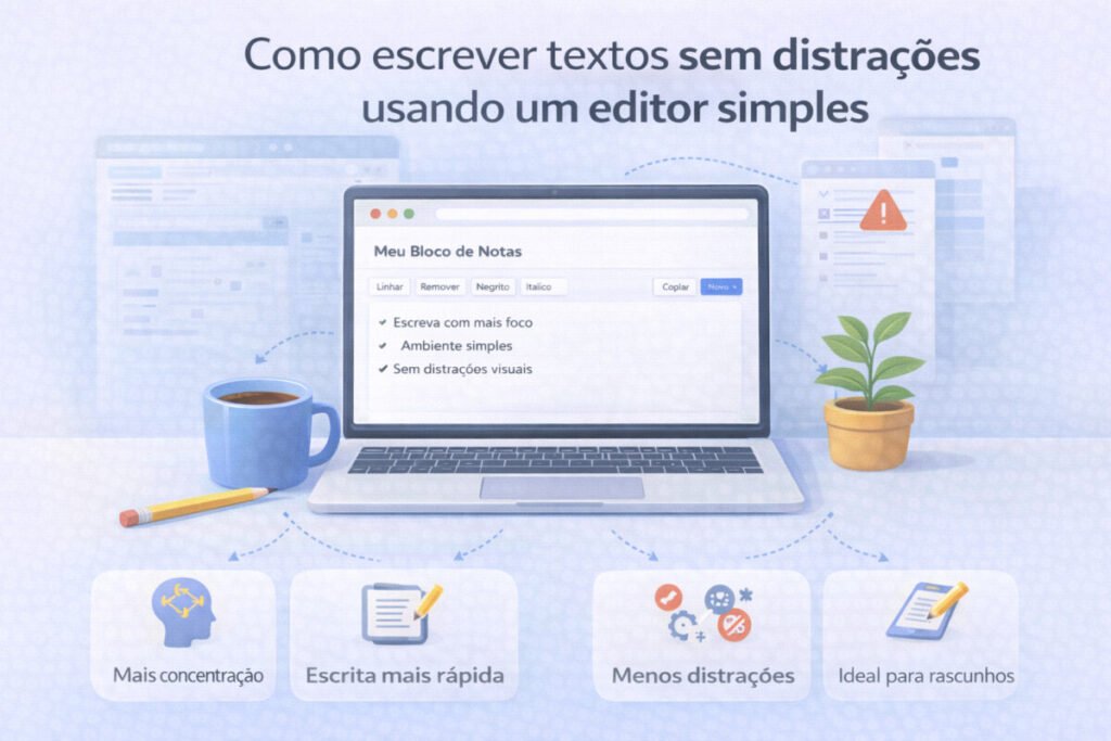 Como escrever textos sem distrações usando um editor simples