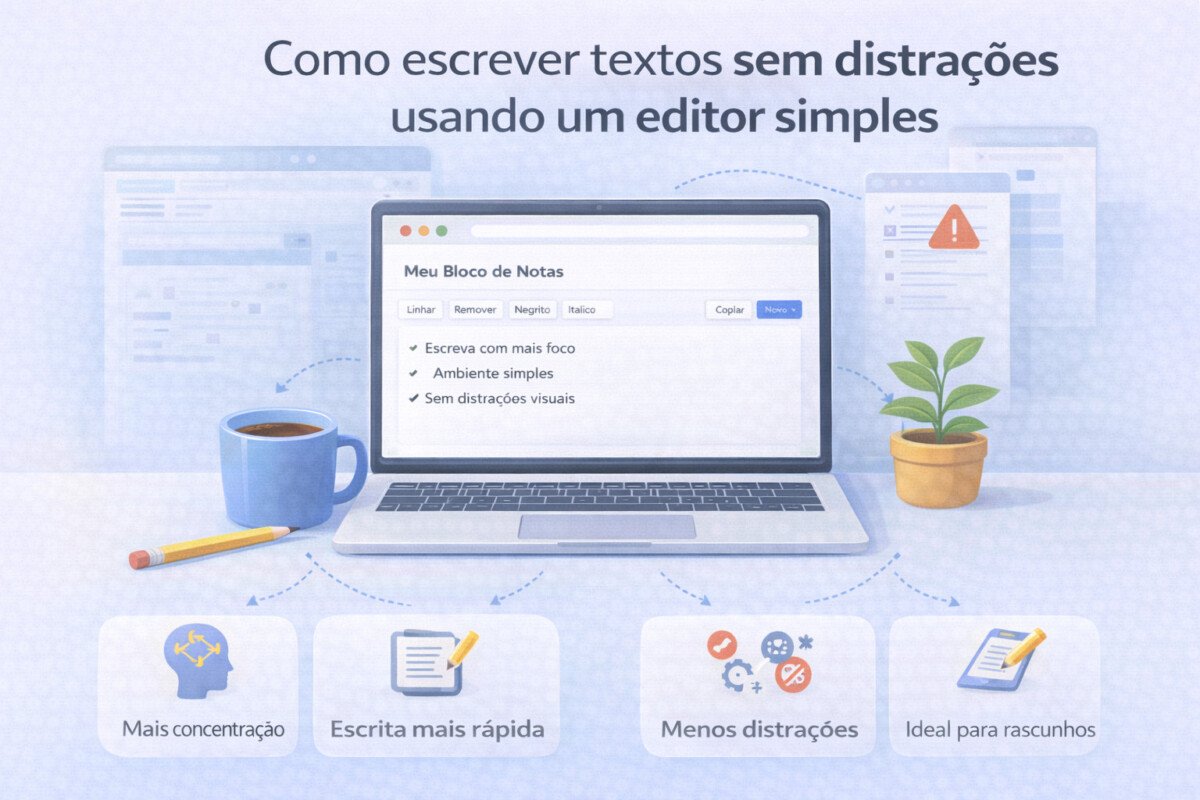 Como escrever textos sem distrações usando um editor simples