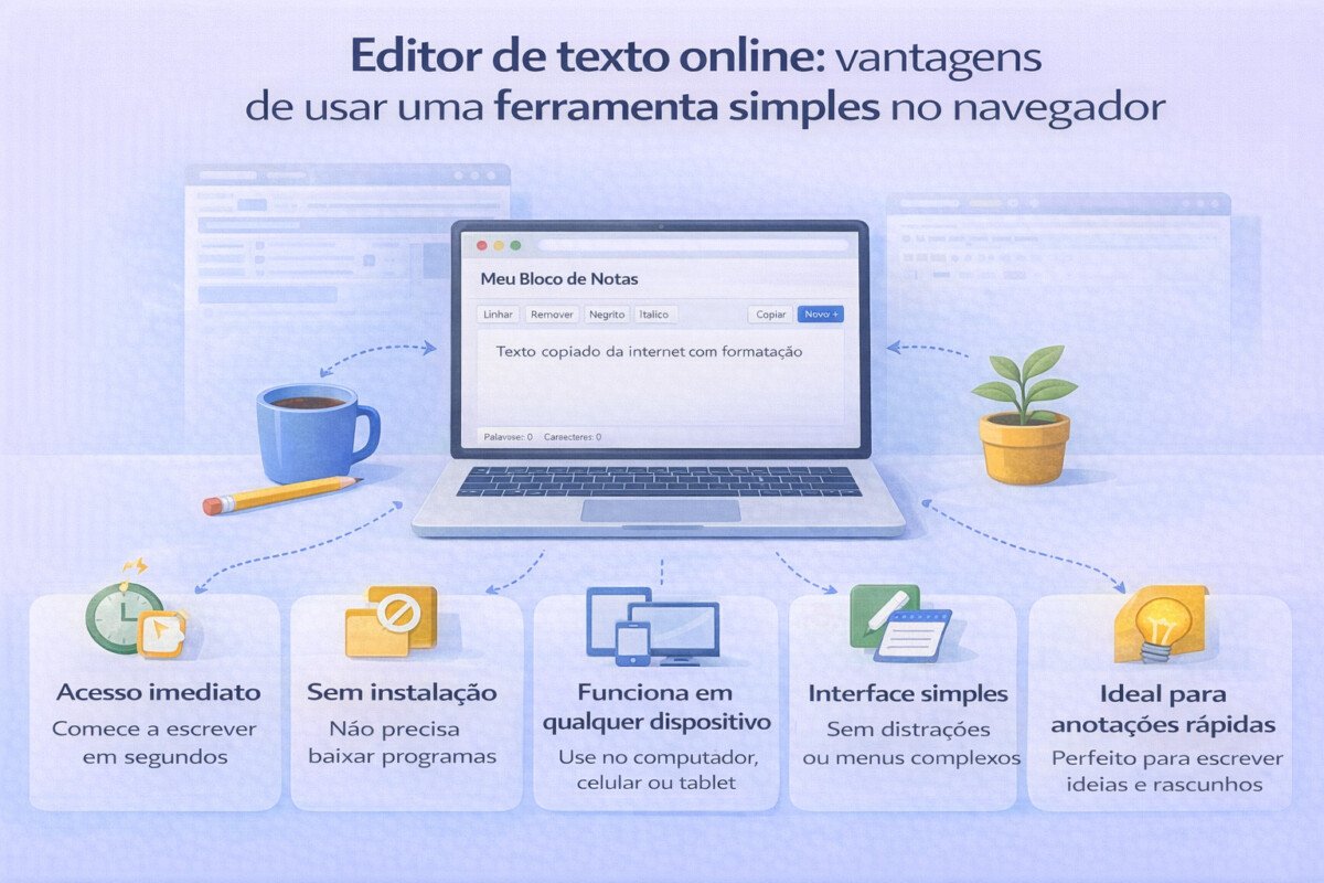 Editor de texto online: vantagens de usar uma ferramenta simples no navegador