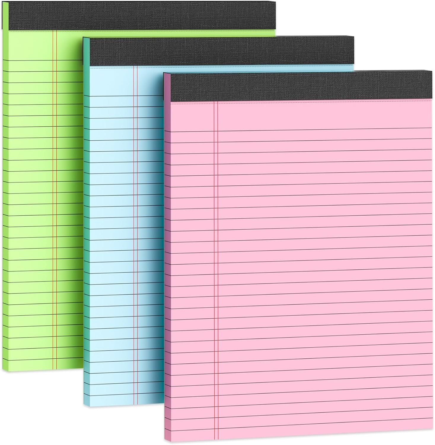 Bloco de notas colorido 21 x 28 cm, pacote com 3 blocos de escrita 21 x 28 cm, bloco de notas rosa 21 x 28 cm, tabletes de papel premium 21 x 28 cm, 30 folhas/bloco, bloco de notas pautado amplo